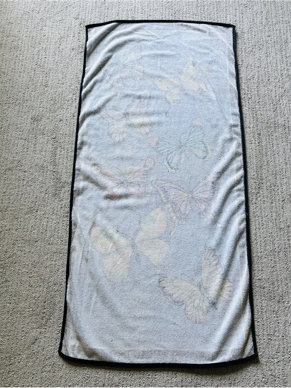 Vintage Beach Towel Butterflies Butterfly Pink Blue Multicolored 57